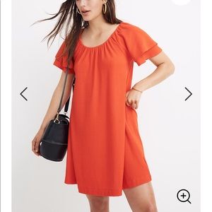 Madewell Texture&Thread Tiered-Sleeve Dress